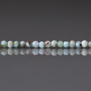 2mm Dominican Larimar Beads – Tiny Faceted Round Natural Gemstone 15