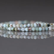 2mm Dominican Larimar Beads – Tiny Faceted Round Natural Gemstone 15