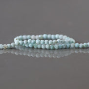 2mm Dominican Larimar Beads – Tiny Faceted Round Natural Gemstone 6.5