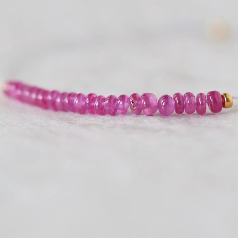2mm Fine Natural Burmese Ruby Rondelle Beads Smooth Tiny Untreated Burma Ruby Gemstone DIY Jewelry Making