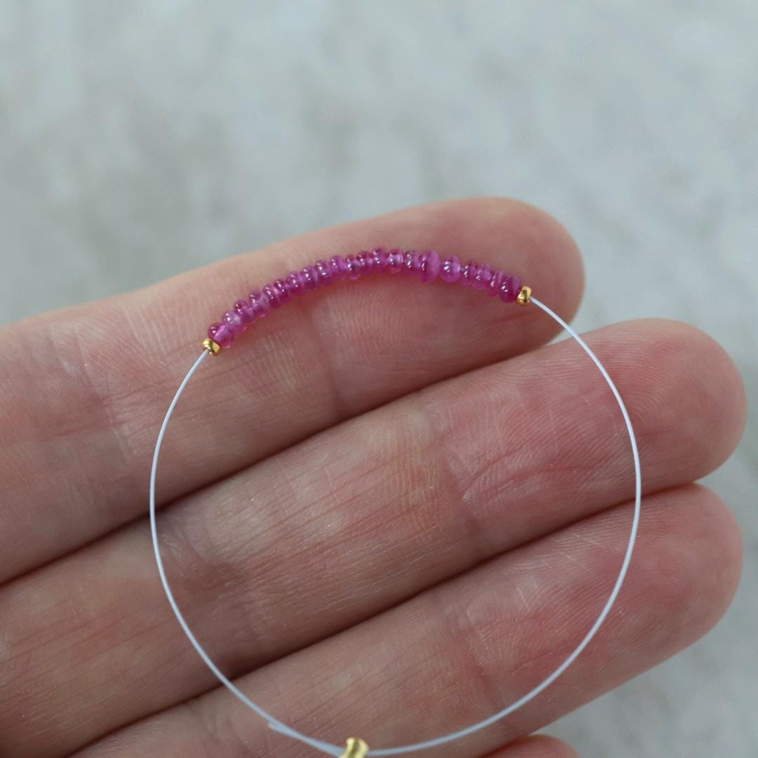 2mm Fine Natural Burmese Ruby Rondelle Beads Smooth Tiny Untreated Burma Ruby Gemstone DIY Jewelry Making