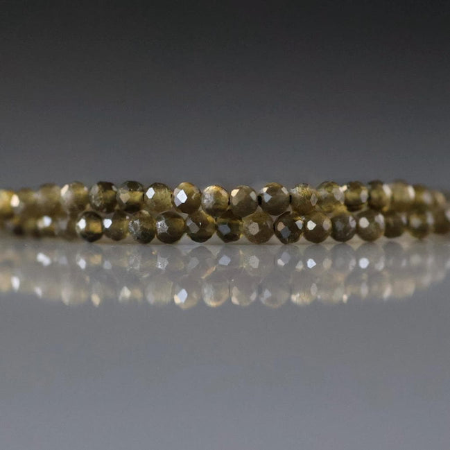 2mm Golden Obsidian Micro Faceted Beads Gold Obsidian Genuine Beads 15" Sparkly Gemstone Beads Beading Crafter Gift
