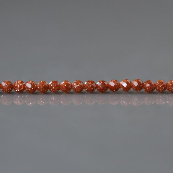 2mm Goldstone Faceted Beads 15" Orange Red Genuine Sparkly Sandstone Gemstone Beads Jewelry Making Beading Craft Gift Self Love Abundance