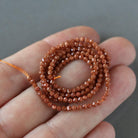 2mm Goldstone Beads ‚Äì Tiny Faceted Round Natural Gemstone 15" Strand