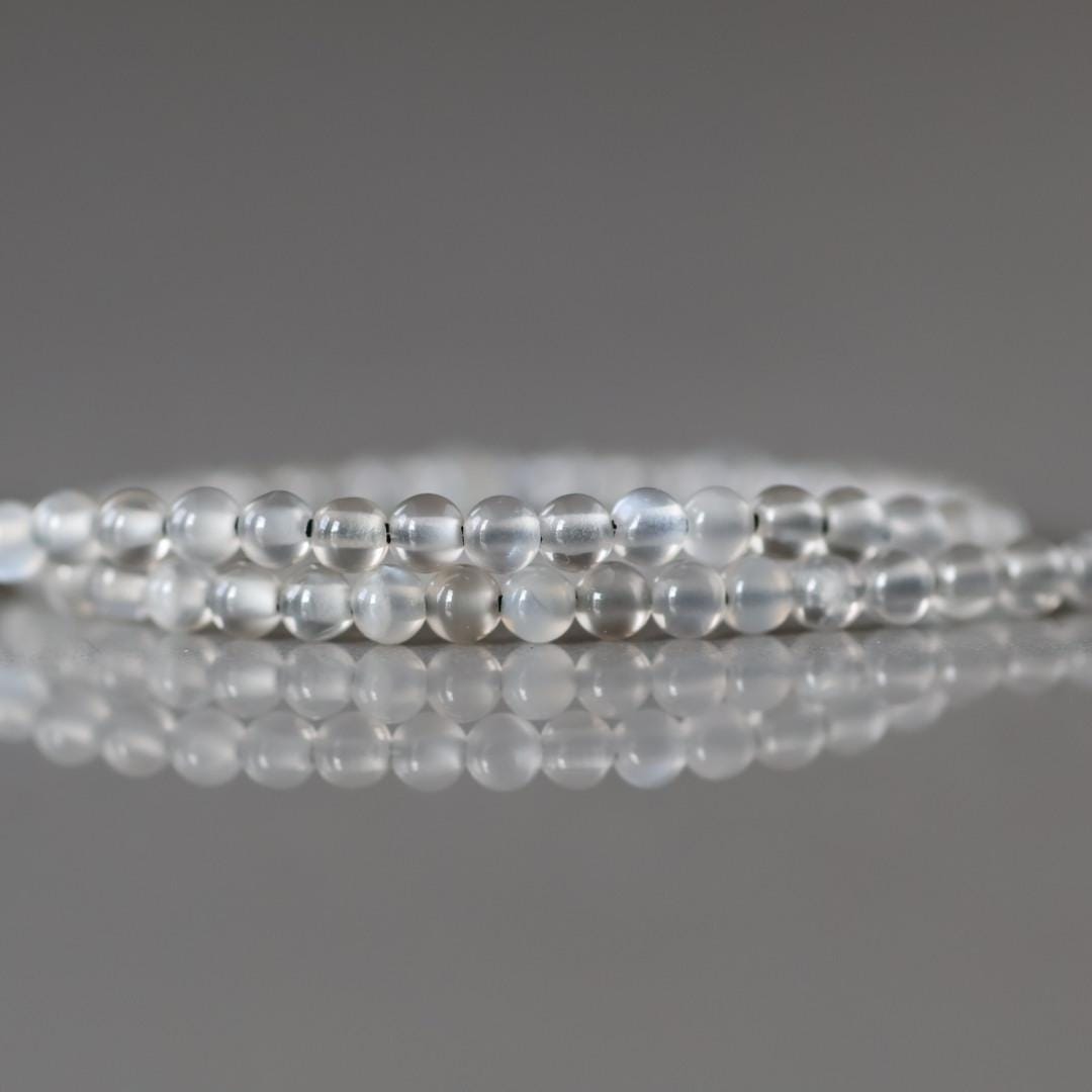 2mm Gray Moonstone Smooth Beads 15" Moonstone Gemstone Beads Beading Crafter Gift June Birthstone DIY Jewelry Fertility Stone
