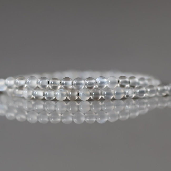 2mm Gray Moonstone Smooth Beads 15" Moonstone Gemstone Beads Beading Crafter Gift June Birthstone DIY Jewelry Fertility Stone