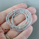 2mm Gray Moonstone Beads ‚Äì Tiny Smooth Round Natural Gemstone 15" Strand