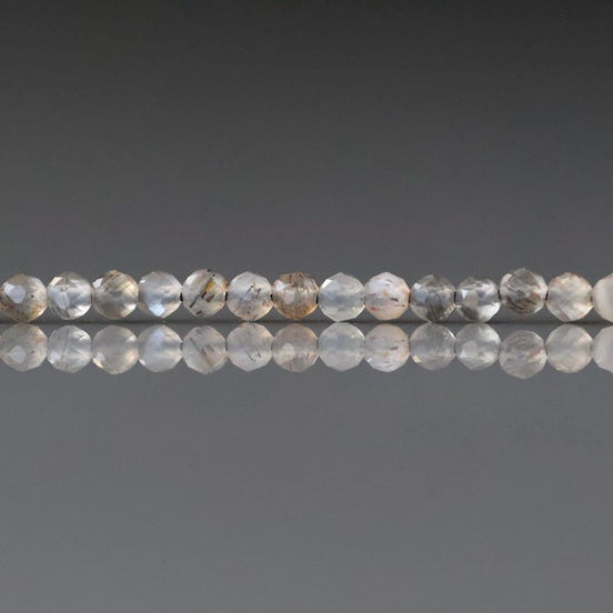 2mm Gray Sunstone Faceted Beads 15" Genuine Gemstone Beads for Jewelry Making Beading Craft Gift Beads Self-Love Abundance