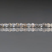 2mm Gray Sunstone Beads ‚Äì Tiny Faceted Round Natural Gemstone 15
