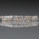 2mm Gray Sunstone Beads ‚Äì Tiny Faceted Round Natural Gemstone 15" Strand