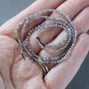 2mm Gray Sunstone Beads ‚Äì Tiny Faceted Round Natural Gemstone 15