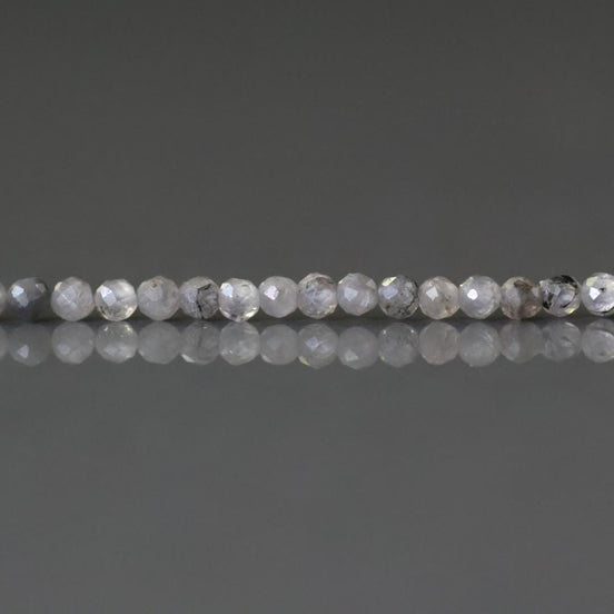 2mm Natural Gray Zircon Micro Faceted Beads Genuine Zircon From Italy 15" Transparent Sparkly Gemstone Beads for Jewelry Making