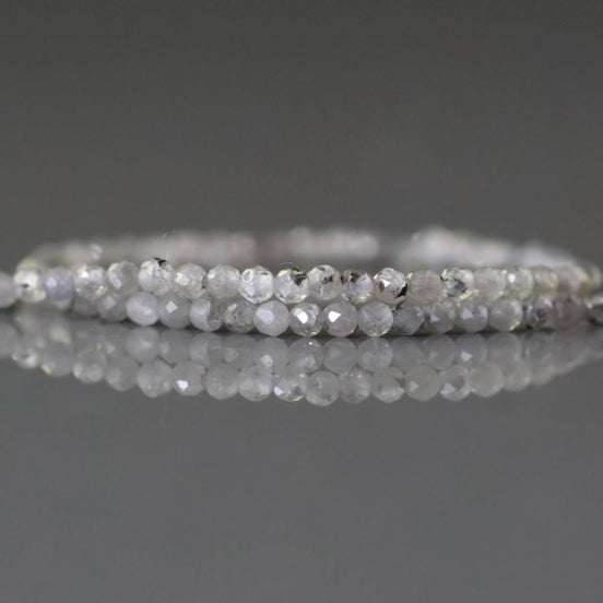 2mm Natural Gray Zircon Micro Faceted Beads Genuine Zircon From Italy 15" Transparent Sparkly Gemstone Beads for Jewelry Making