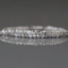 2mm Gray Zircon Beads - Tiny Faceted Round Natural Gemstone 15" Strand