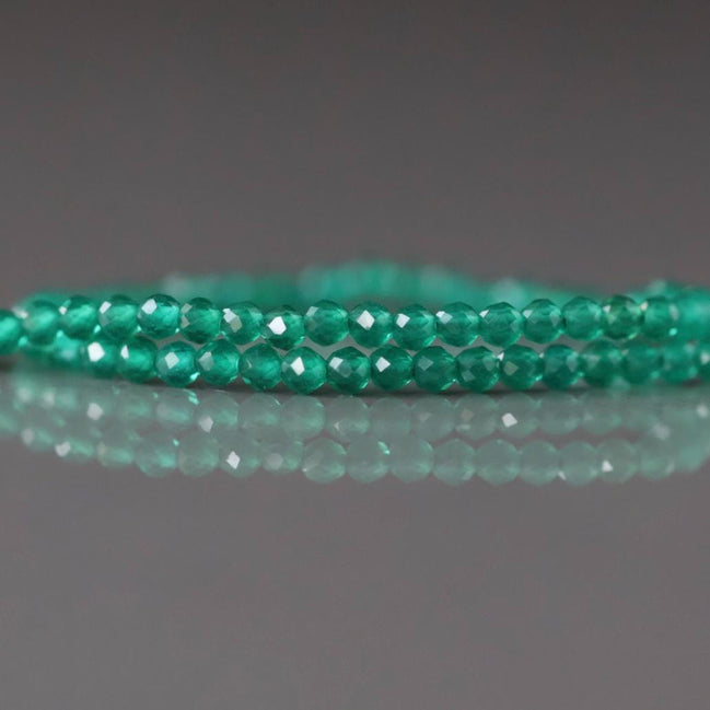 2mm Natural Green Onyx Beads Micro Faceted Beads 13" Natural Onyx Gemstone Beads Beading Crafter Gift DIY jewelry