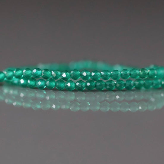 2mm Natural Green Onyx Beads Micro Faceted Beads 13" Natural Onyx Gemstone Beads Beading Crafter Gift DIY jewelry