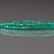 2mm Green Onyx Beads - Tiny Faceted Round Natural Gemstone 13