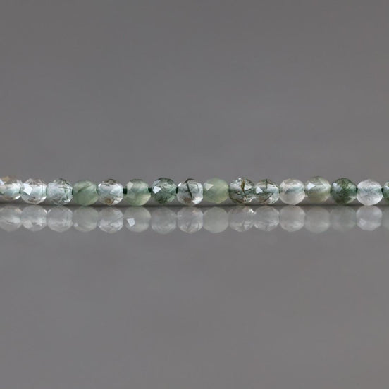2mm Green Rutilated Quartz Faceted Beads Genuine Quartz Beads 15" Sparkly Gemstone Beads for Jewelry Making