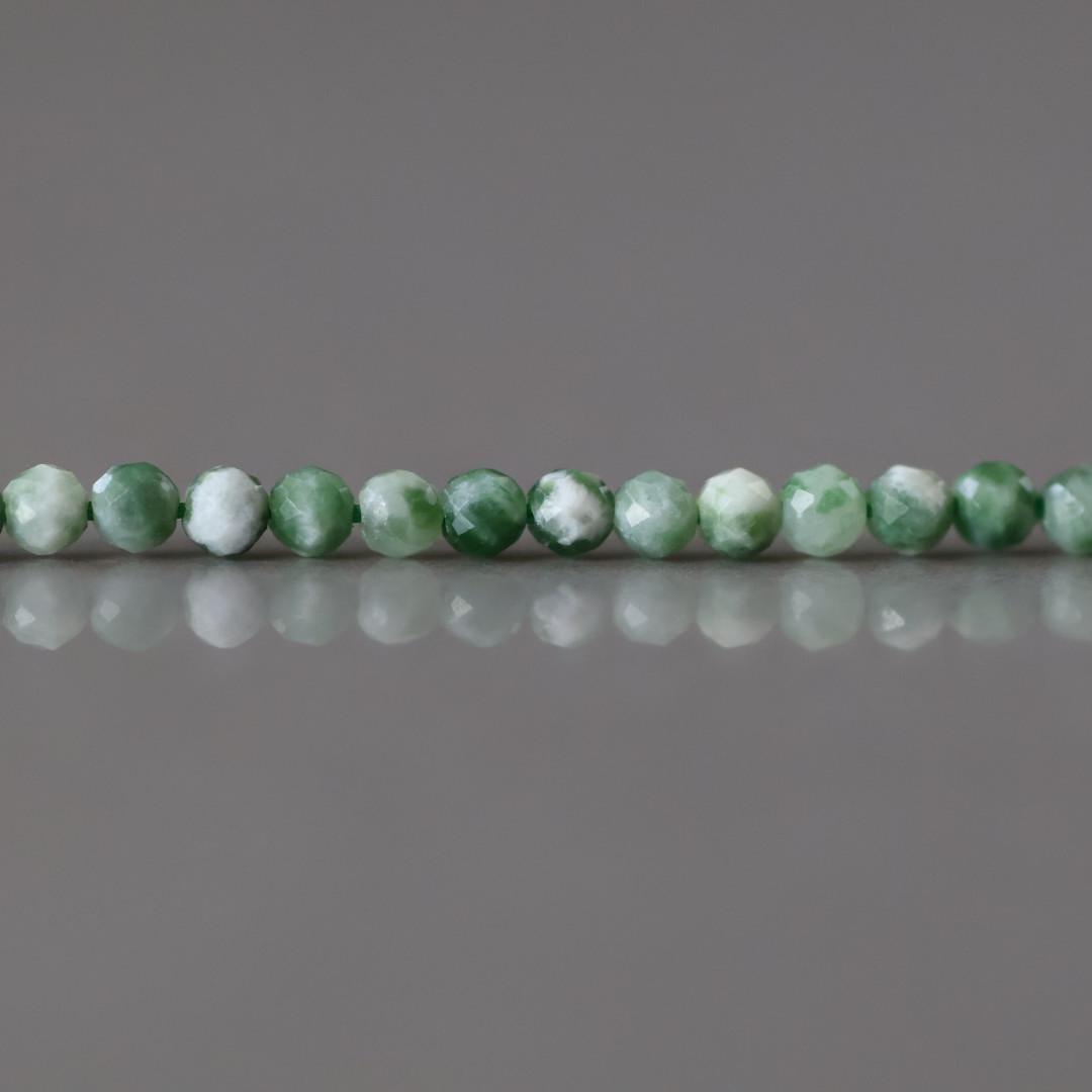2mm Green Spot Jasper Beads Micro Faceted Genuine Small Spotted Jasper Beads 15" Gemstone Beads for Jewelry Making Beading Gift for Crafter