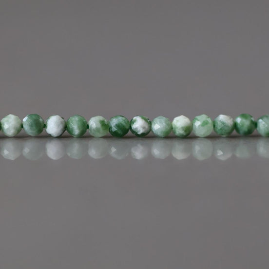 2mm Green Spot Jasper Beads Micro Faceted Genuine Small Spotted Jasper Beads 15" Gemstone Beads for Jewelry Making Beading Gift for Crafter