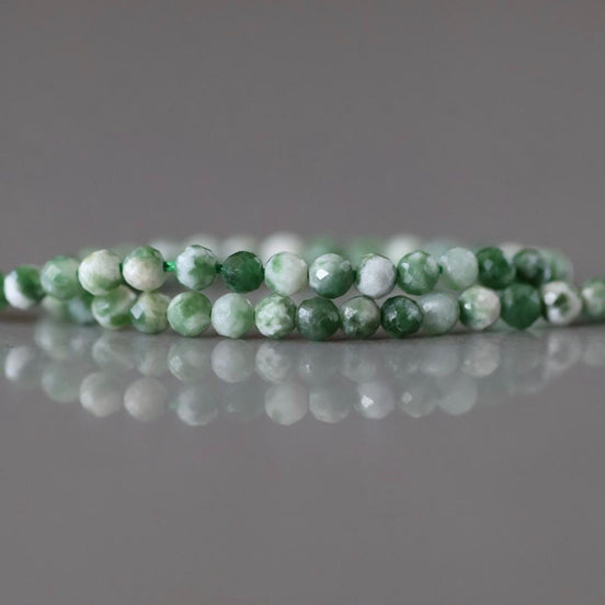 2mm Green Spot Jasper Beads Micro Faceted Genuine Small Spotted Jasper Beads 15" Gemstone Beads for Jewelry Making Beading Gift for Crafter