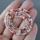 2mm Hematoid Quartz Cube Beads – Tiny Faceted Cube Natural Gemstone 15" Strand