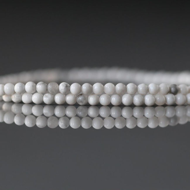 2mm Howlite Smooth Beads 15" Natural White Turquoise Gemstone Beads Beading Crafter Gift DIY Jewelry