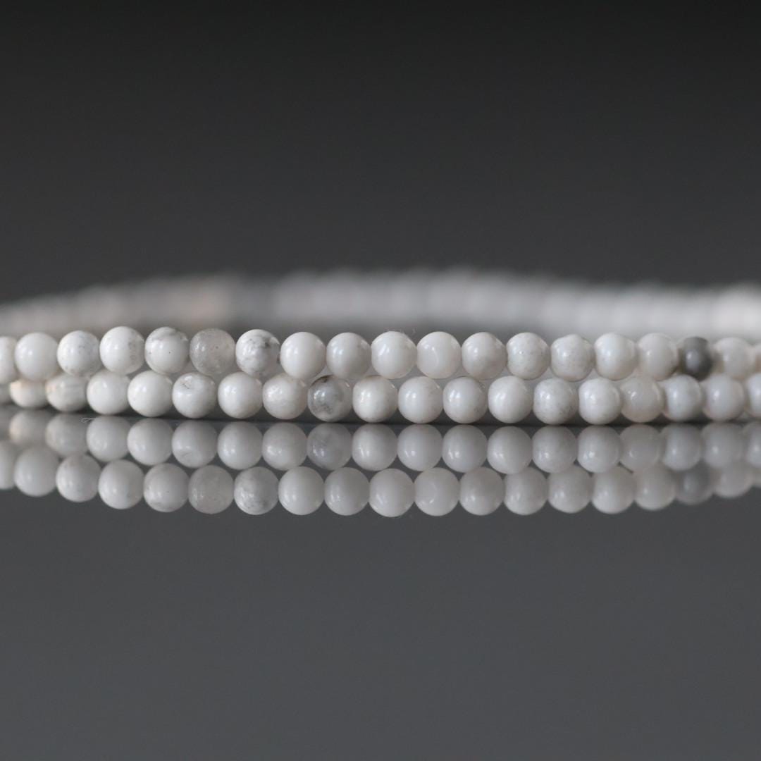 2mm Howlite Beads ‚Äì Tiny Smooth Round Natural Gemstone 15" Strand