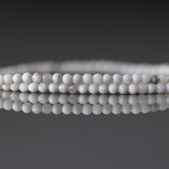 2mm Howlite Beads ‚Äì Tiny Smooth Round Natural Gemstone 15" Strand