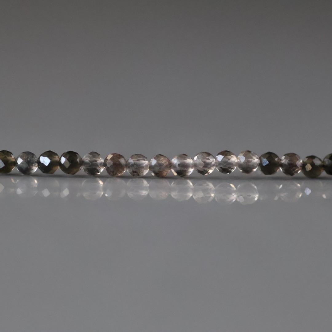 2mm Ice Obsidian Beads - Tiny Faceted Round Natural Gemstone 15" Strand