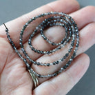 2mm Ice Obsidian Beads - Tiny Faceted Round Natural Gemstone 15" Strand