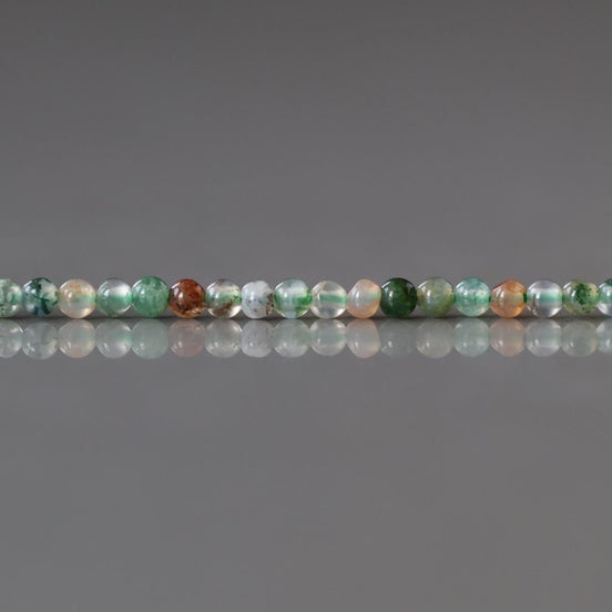 2mm Indian Agate Smooth Beads Genuine Agate Colorful Beads 15” Gemstone Beads for Jewelry Making
