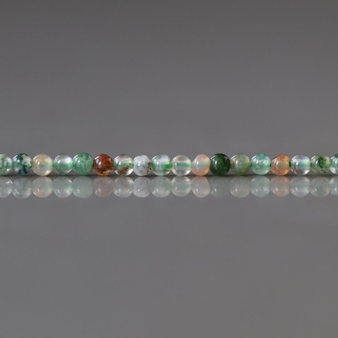 2mm Indian Agate Beads ‚Äì Tiny Smooth Round Natural Gemstone 15" Strand