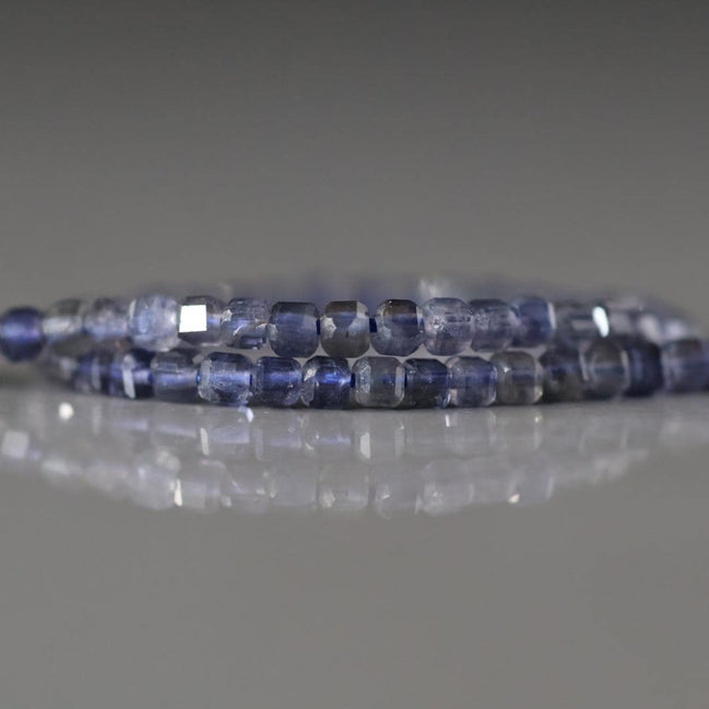2mm AAA Iolite Micro Faceted Cube Beads Genuine Beads 7" Sparkly Gemstone Beads Beading Crafter Gift
