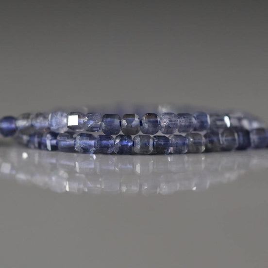 2mm AAA Iolite Micro Faceted Cube Beads Genuine Beads 7" Sparkly Gemstone Beads Beading Crafter Gift