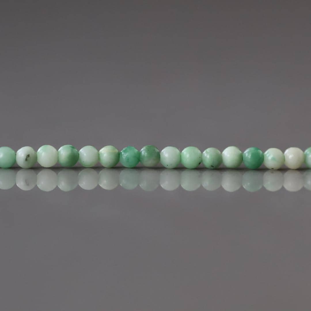 2mm Jade Beads ‚Äì Tiny Smooth Round Natural Gemstone 15" Strand