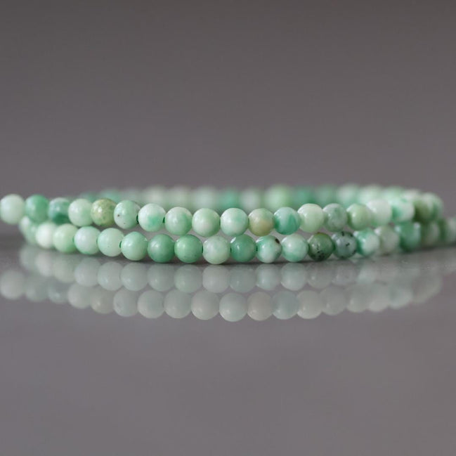 2mm Jade Beads ‚Äì Tiny Smooth Round Natural Gemstone 15" Strand