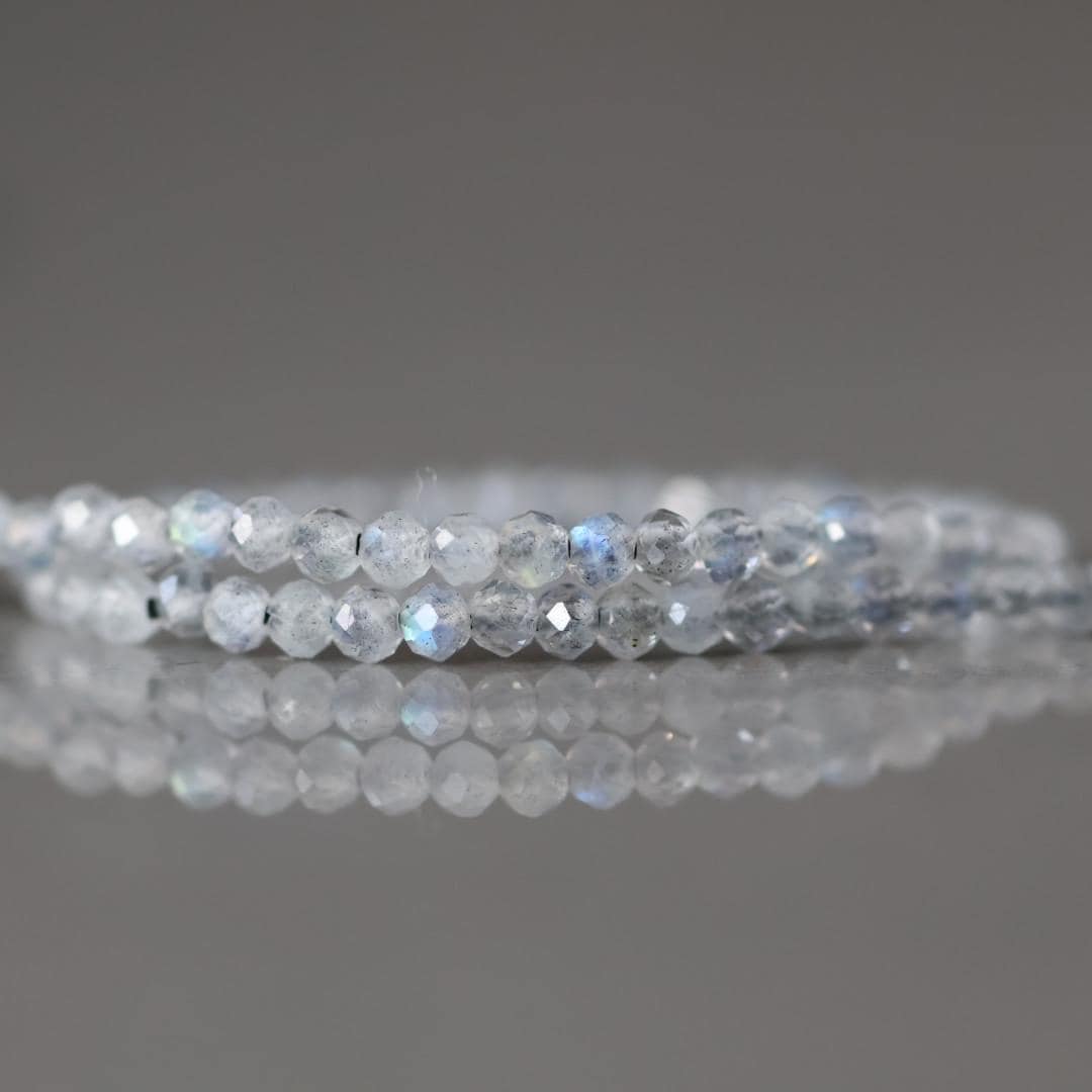 2mm AAA Labradorite Micro Faceted Beads Genuine Blue Flash Beads 15" Sparkly Gemstone Beads for DIY Jewelry Making Crafter Gift