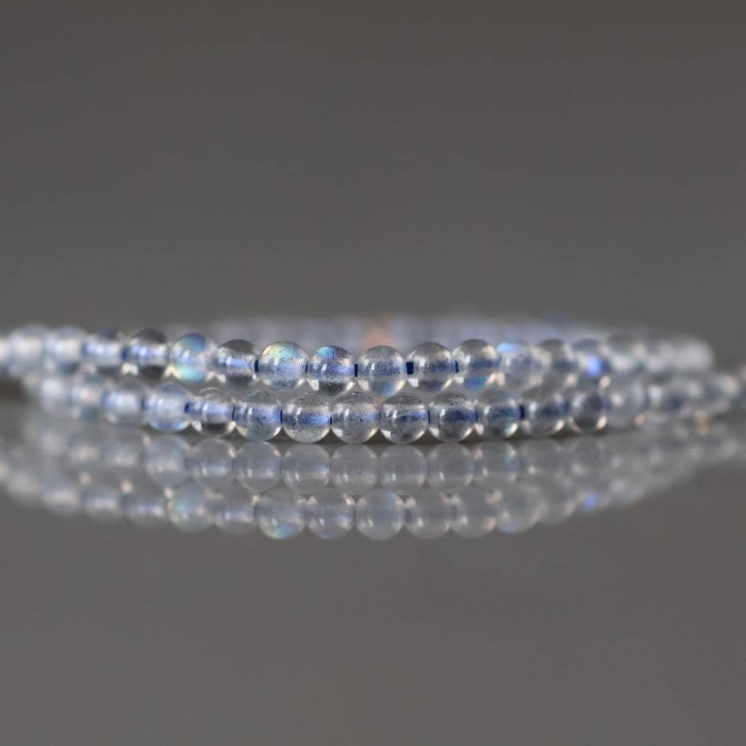 2mm Labradorite Beads ‚Äì Tiny Smooth Round Natural Gemstone 15" Strand
