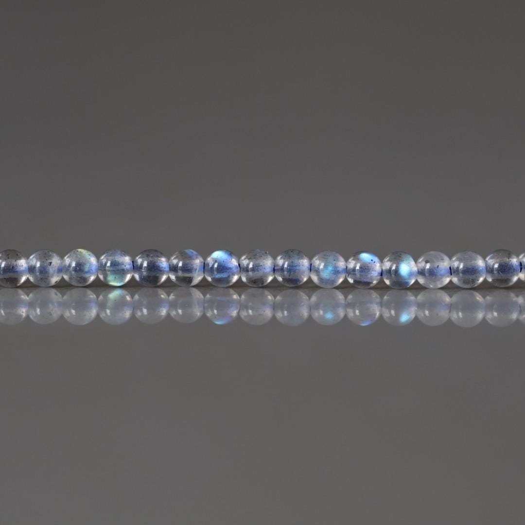 2mm Labradorite Beads ‚Äì Tiny Smooth Round Natural Gemstone 15" Strand