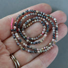 2mm Lace Rhodonite Beads - Tiny Faceted Round Natural Gemstone 15" Strand