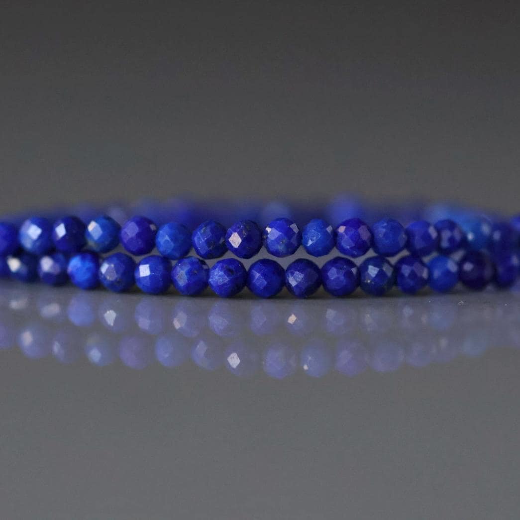 2mm Lapis Lazuli Beads – Tiny Faceted Round Natural Gemstone 15" Strand