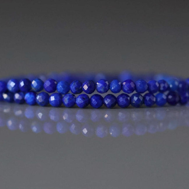 2mm Lapis Lazuli Beads – Tiny Faceted Round Natural Gemstone 15" Strand