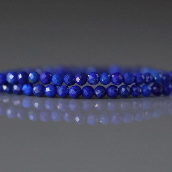 2mm Lapis Lazuli Beads – Tiny Faceted Round Natural Gemstone 15" Strand