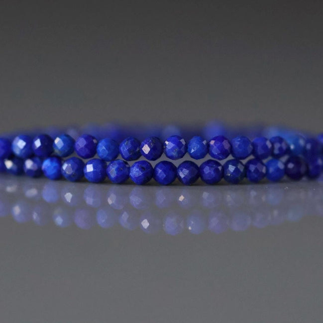 2mm Lapis Lazuli Beads ‚Äì Tiny Faceted Round Natural Gemstone 15" Strand