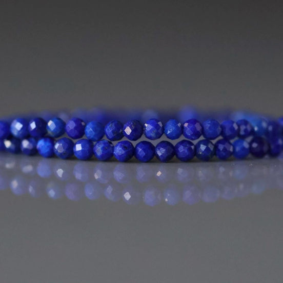 2mm Lapis Lazuli Beads ‚Äì Tiny Faceted Round Natural Gemstone 15" Strand