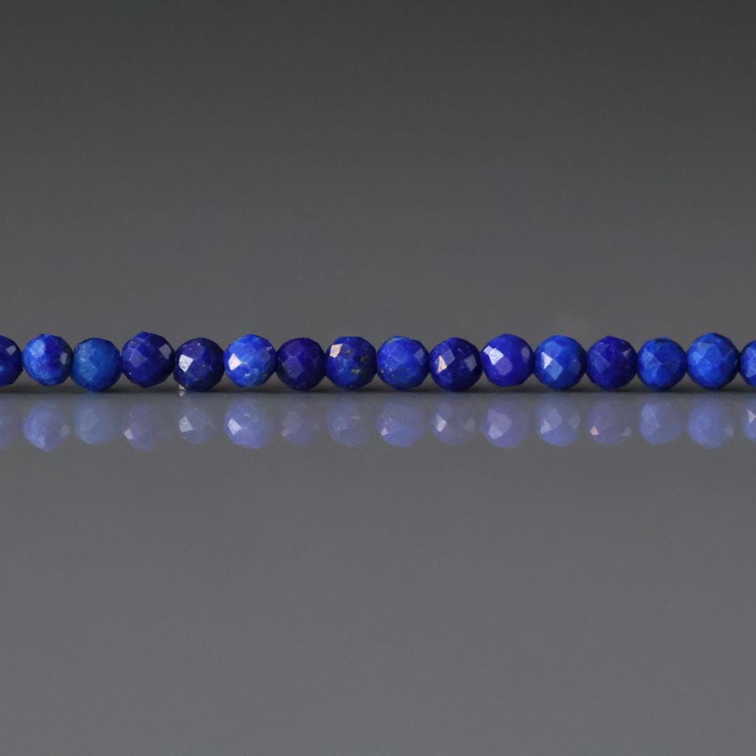 2mm Lapis Lazuli Beads ‚Äì Tiny Faceted Round Natural Gemstone 15" Strand