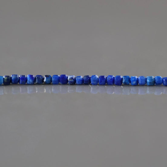 2mm Lapis Lazuli Faceted Cube Beads 15" Blue Lapis Gemstone Beads for Jewelry Making Beading Craft Gift Beads DIY Jewelry Making