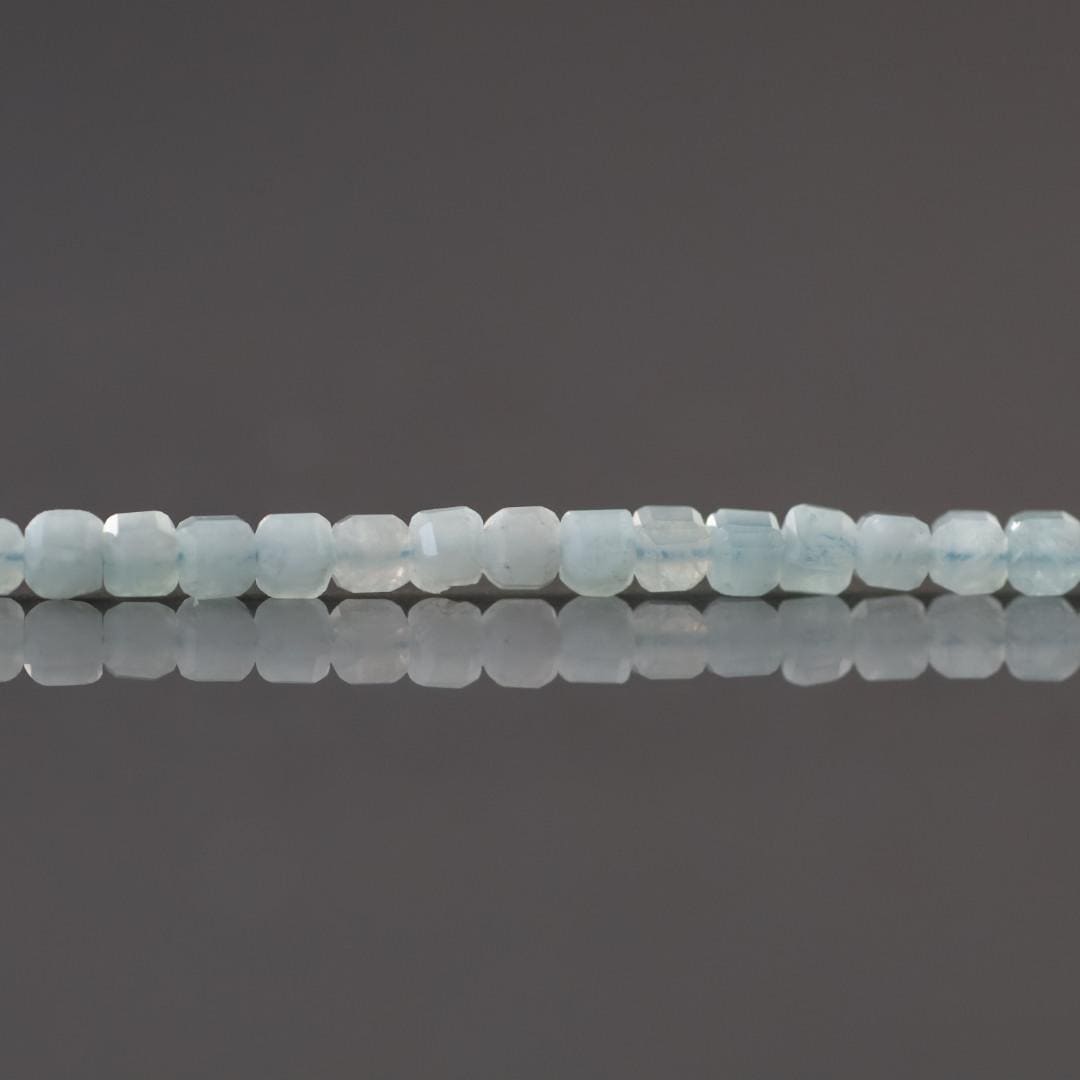 2mm Rare Light Amazonite Faceted Cube Beads 15" Pastel Blue Amazonite Genuine Gemstone Beads for Jewelry Making Beading Craft Gift Beads