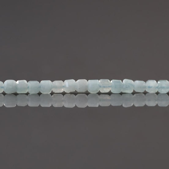 2mm Rare Light Amazonite Faceted Cube Beads 15" Pastel Blue Amazonite Genuine Gemstone Beads for Jewelry Making Beading Craft Gift Beads
